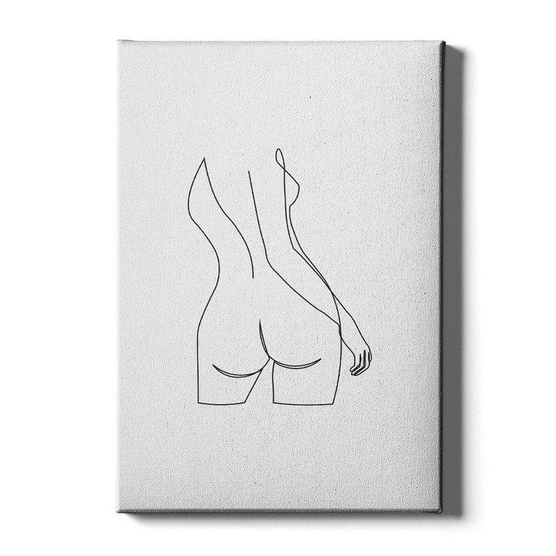 Woman Body Line Art - Walljar - Wanddecoratie - Schilderij - Canvas - 