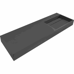 CUSCO - Wastafel - Zwart - 150 x 48 cm - Mineraalgietwerk