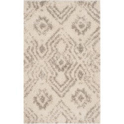 Safavieh Shaggy Indoor Woven Area Rug, Arizona Shag Collection, ASG746, in Ivory & Grey, 91 X 152 cm