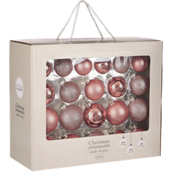 House of Seasons Kerstballen Set - 42 Stuks - Ø7 cm - Glas - Roze