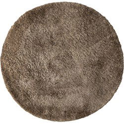 PTMD Jups Brown Fabric Handwoven Carpet Round M