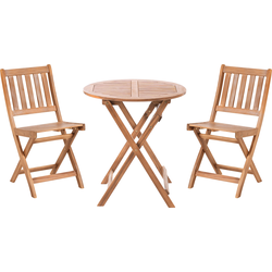 Beliani FEBBIO - Bistroset-Bruin-FSC® gecertificeerd acaciahout