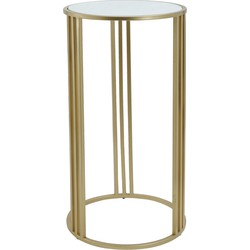 PTMD Lacu Bijzettafel - 35 x 35 x 68 cm  - Ijzer - Goud - Set van 2