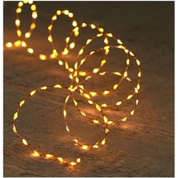 Koper kerst verlichting met timer warm wit 5 meter - Lichtsnoeren