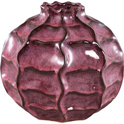 PTMD Evys Red ceramic pot wavy blocks round bulb L