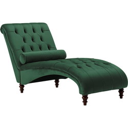 Beliani MURET - Chaise longue-Groen-Fluweel