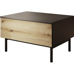 Meubella Salontafel Ludwig - Zwart - Eiken - 80 cm