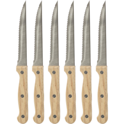 Orange85 Steakmessen - 6 stuks - RVS - Kartel - Hout - Zilver - Steakmessenset