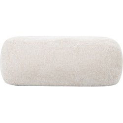 Poef Beige Stof - Zithoogte 38cm - 100x50x38cm - Sarah