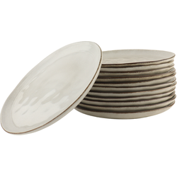 OTIX Diner Bordenset - 12 Persoons - Beige - 26,5cm - Keramiek - LILY