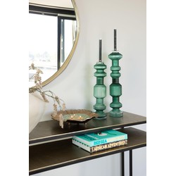 PTMD Kandelaar Galinda - 13x13x60 cm - Glas - Groen