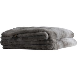 PTMD Linde Grey faux fur bedspread in giftbox 220 x 240
