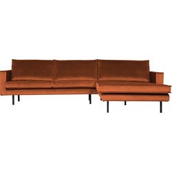 BePureHome Rodeo Chaise Longue Rechts - Velvet - Roest - 85x300x86