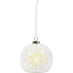 Witte porseleinen LED Kerstbal H11