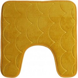 Urban Living Badkamerkleedje/WC badmat tapijt - memory foam - oker geel - 49 x 49 cm - Badmatjes