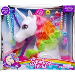 Decopatent® Speelgoed Unicorn Kaphoofd - Sminkpop voor Kinderen - Pop - Eenhoorn - Schminkpop voor Meisjes - Opmaakpop / Kapkop met haar accessoires