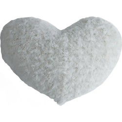 Atmosphera bank kussen hartje - wit - 28 x 36 cm - Sierkussens - Sierkussens