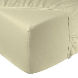 DoubleDry Hoeslaken Flanel 100% Zacht Katoen - Tweepersoons 140x200 cm - Rondom Elastiek - Zacht Geel