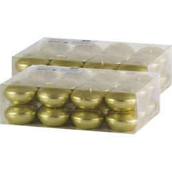 Trend candles Drijfkaarsen - 48x - goud - 4,5 cm - 4 branduren - Drijfkaarsen