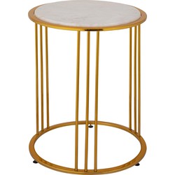 PTMD Xamm Gold Marble iron sidetable round