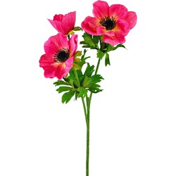 Greenmoods Kunstbloem Anemoon Vertakt - Kroonanemoon - Anemone multifida - Nep plant - 1 Stuk - 56cm - Roze