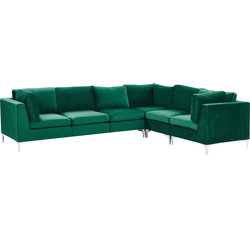 Beliani EVJA - Modulaire Sofa-Groen-Fluweel