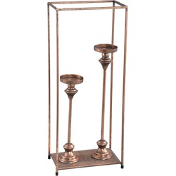 PTMD Raddy Copper iron candleholders in frame rectangle