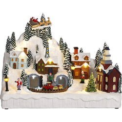 LuVille Kerstdorp Miniatuur Winterdorp - L32 x B17 x H23 cm