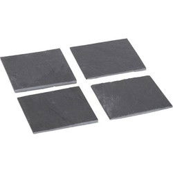 Cosy & Trendy Glazenonderzetters - 4 stuks - leisteen - 10 cm - Glazenonderzetters