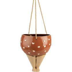 Clayre & Eef Plantenhanger Roze Beige Keramiek Vrouw