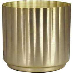 Bloempot/plantenpot Volos van metaal goud D20 x H20 cm - Plantenpotten