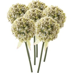 6 x Kunstbloemen steelbloem witte sierui 70 cm - Kunstbloemen