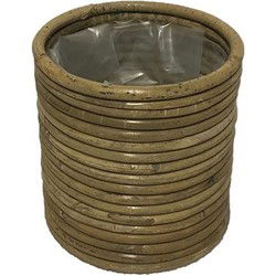 Pot Rond Streep Grey - 14x18 cm