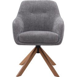Eetkamerstoel Antraciet - Eikenhout - 57x65x86cm - Avola - Set van 2