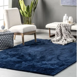 Wasbaar vloerkleed - Solid Donkerblauw / Navy - 80 X 150 CM