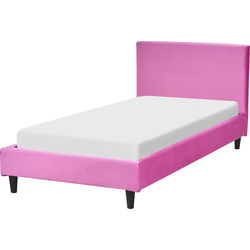 Beliani FITOU - Tweepersoonsbed-Roze-Fluweel