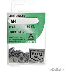 Sluitringen m4 rvs 80st