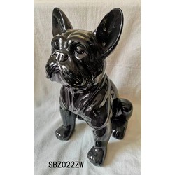 Hond franse bulldog zwart 37 cm - Stoobz