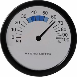 Hygrometer/luchtvochtigheidsmeter - kunststof - D8,5 cm - Buitenthermometers