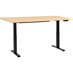 DESTINES - Elektr bureau - Zwart/Lichtbruin - 160 x 72 cm - Vezelplaat