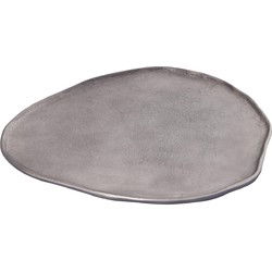 PTMD Schaal Kora - 36x30x1 cm - Aluminium - Zilver