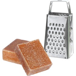 Ideas4seasons Amberblokjes/geurblokjes cadeauset - amber geur - inclusief mini rasp - Amberblokjes