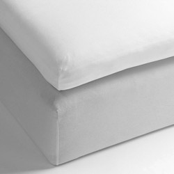 Yellow Hoeslaken Percale topper Optic White 140 x 200 cm