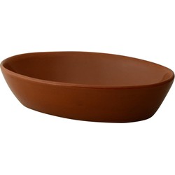 1x Klein ovalen tapas/hapjes schaaltje bruin 18 cm - Snack en tapasschalen