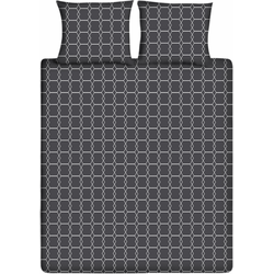 Ten Cate Katoenen Dekbedovertrek - 200x200/220 cm - Graphic Gray - Antraciet