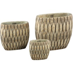 PTMD Bloempot Joedi - 40x20x36 cm - Cement - Taupe