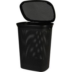 Bathroom Solutions Wasmand - zwart - 60 liter - 37 x 46 x 60 cm - Wasmanden