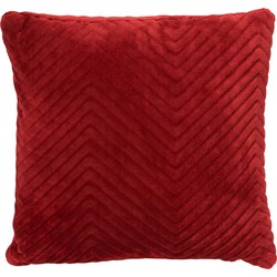 Dutch Decor ZICO - Sierkussen zigzag 45x45 cm Merlot - rood - superzacht - Dutch Decor