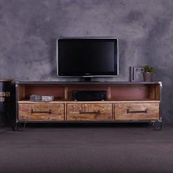 Tv meubel | industrieel | Mangohout | Mango | naturel | 180 x 45 x 60(h) cm