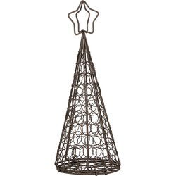 Clayre & Eef Decoratie Kerstboom Ø 13x32 cm Bruin Metaal